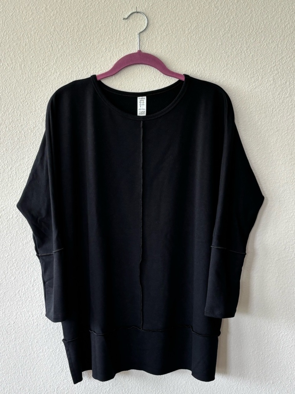 SPANX Perfect Length Dolman 3/4 Sleeve Top Size Medium Black